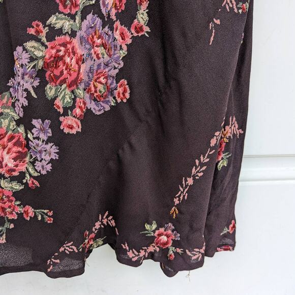 Vintage Tracy Reese Floral Beaded Slip Dress Womens Medium Knee Length Night Out - Picture 7 of 8